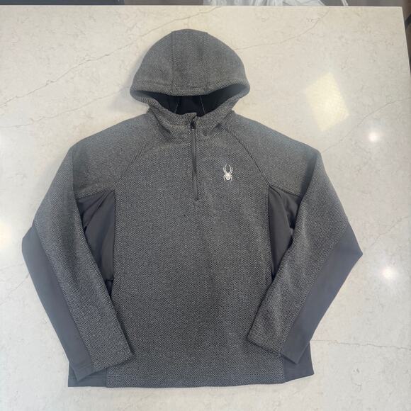 Spyder Boundless Quarter Zip Hoodie Men’s XL Grey Streetwear Cozy Gorpcore - Picture 2 of 16